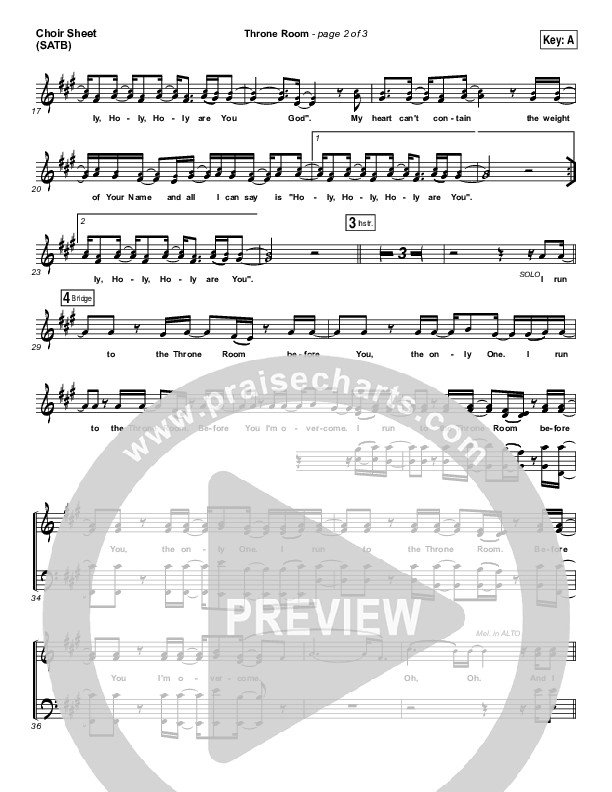 Throne Room Choir Sheet (SATB) (Kim Walker-Smith)