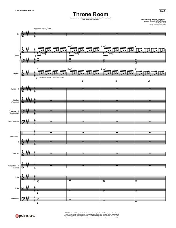 Throne Room Conductor's Score (Kim Walker-Smith)
