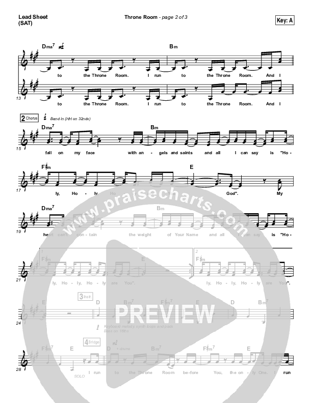 Throne Room Lead Sheet (SAT) (Kim Walker-Smith)