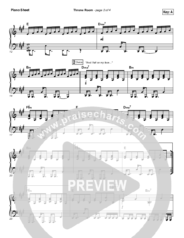 Throne Room Piano Sheet (Kim Walker-Smith)