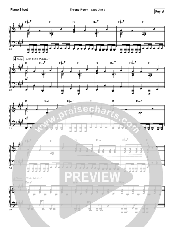 Throne Room Piano Sheet (Kim Walker-Smith)