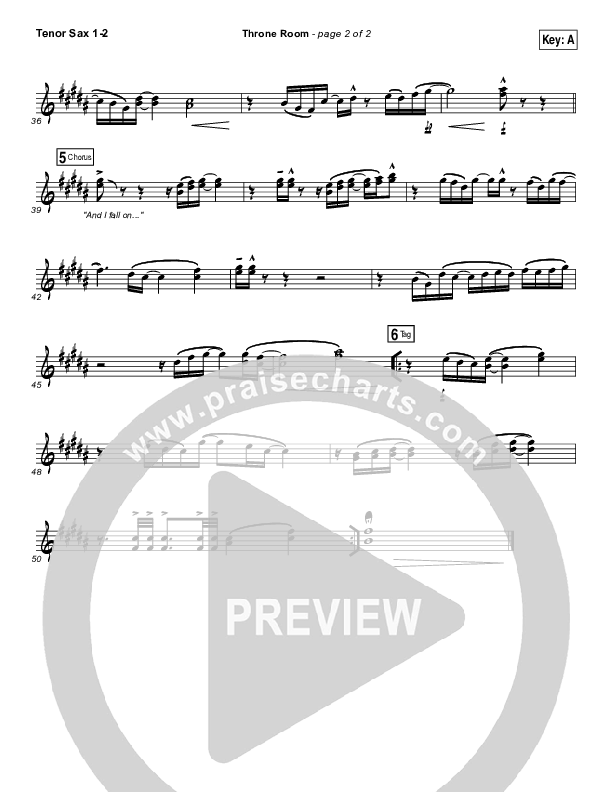 Throne Room Tenor Sax 1/2 (Kim Walker-Smith)