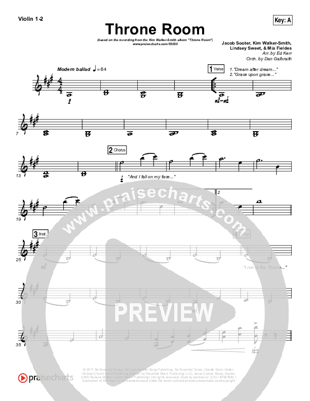 Throne Room Violin 1/2 (Kim Walker-Smith)