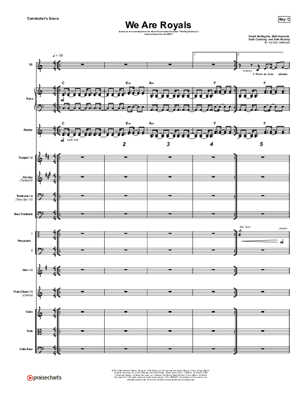 We Are Royals Orchestration (North Point Worship / Chris Cauley)