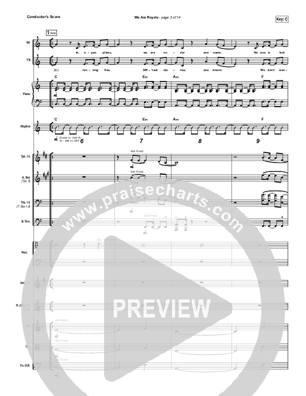 We Are Royals Orchestration (North Point Worship / Chris Cauley)