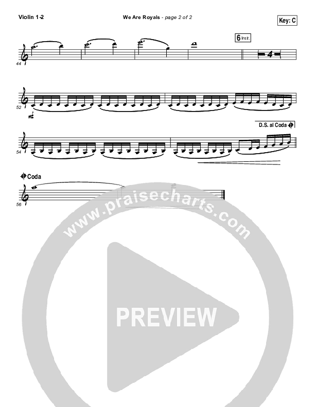 We Are Royals Violin 1/2 (North Point Worship / Chris Cauley)