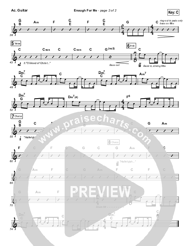 Enough For Me Acoustic Guitar (North Point Worship / Brett Stanfill)