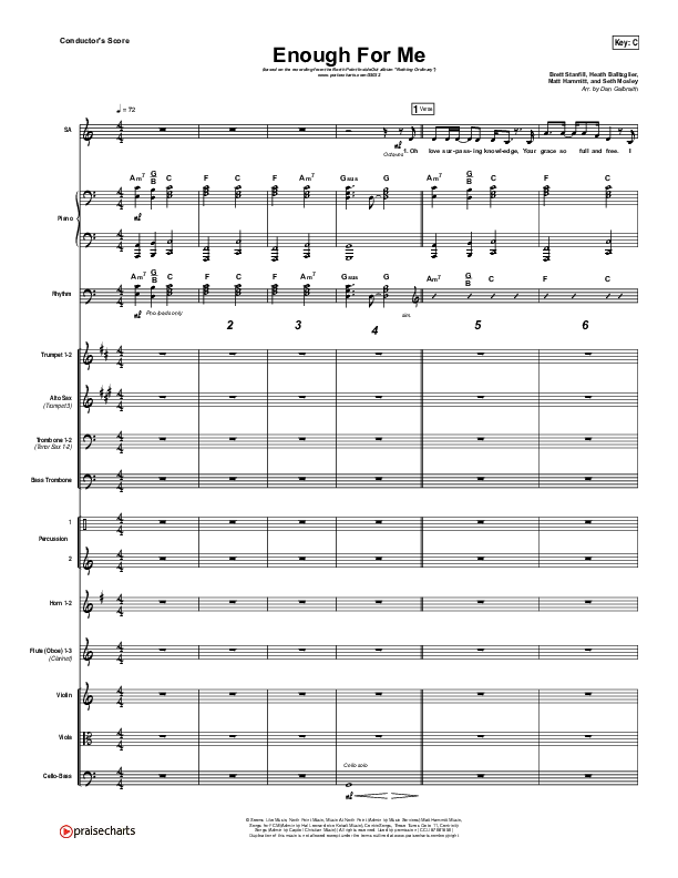 Enough For Me Conductor's Score (North Point Worship / Brett Stanfill)