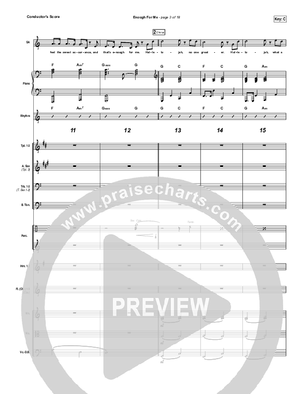 Enough For Me Conductor's Score (North Point Worship / Brett Stanfill)