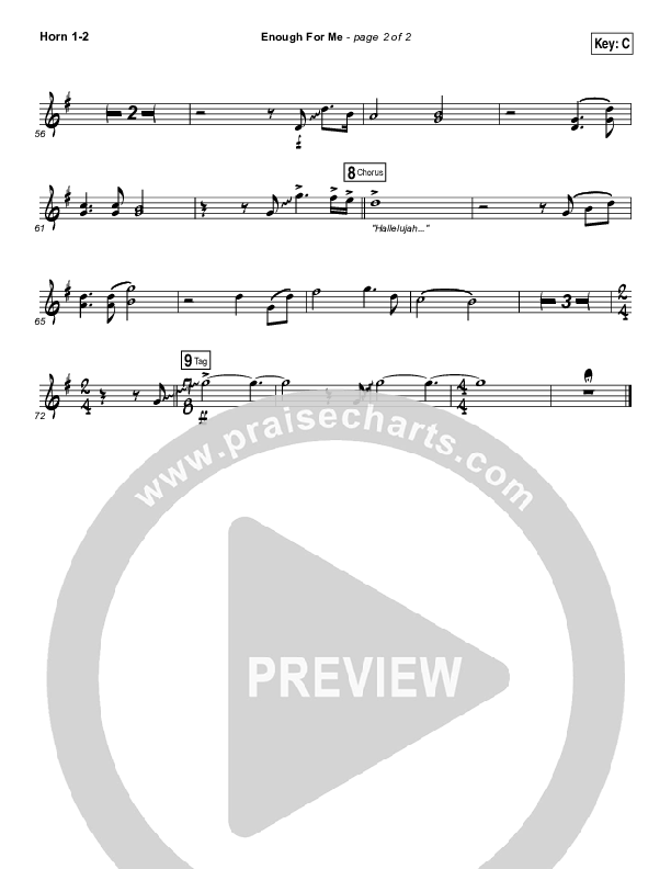 Enough For Me French Horn 1/2 (North Point Worship / Brett Stanfill)