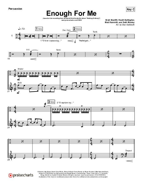 Enough For Me Percussion (North Point Worship / Brett Stanfill)