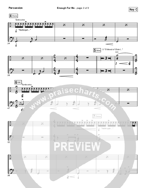 Enough For Me Percussion (North Point Worship / Brett Stanfill)