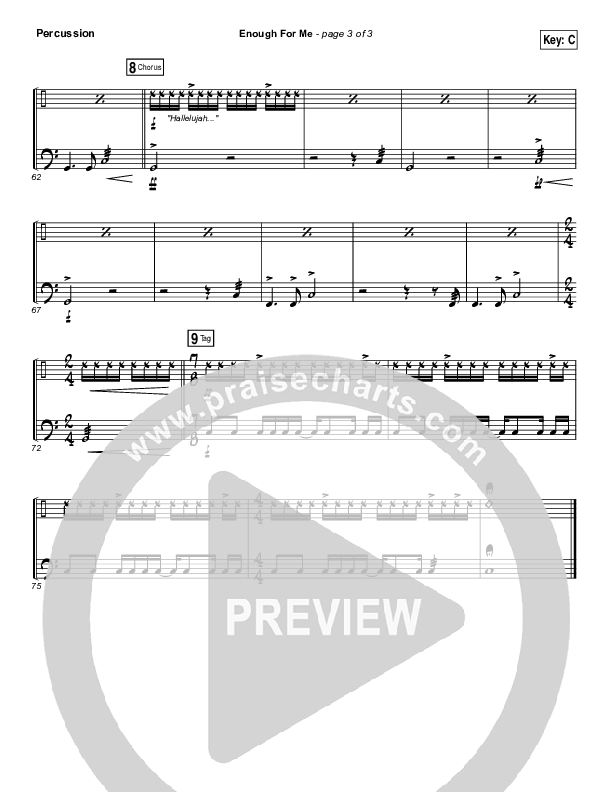 Enough For Me Percussion (North Point Worship / Brett Stanfill)