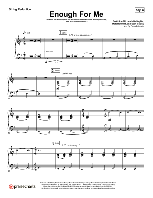 Enough For Me String Pack (North Point Worship / Brett Stanfill)