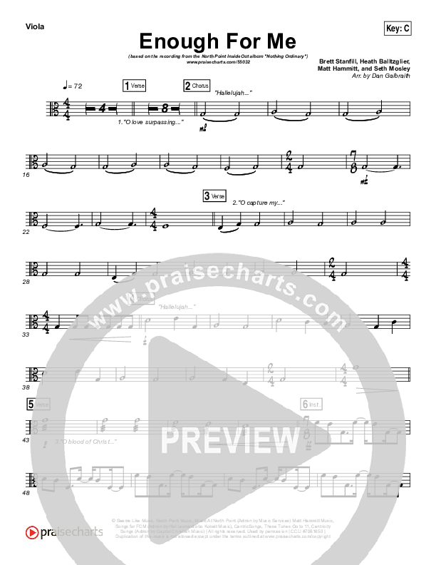 Enough For Me Viola (North Point Worship / Brett Stanfill)