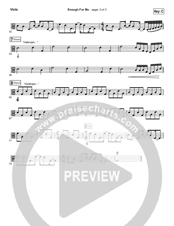 Enough For Me Viola (North Point Worship / Brett Stanfill)