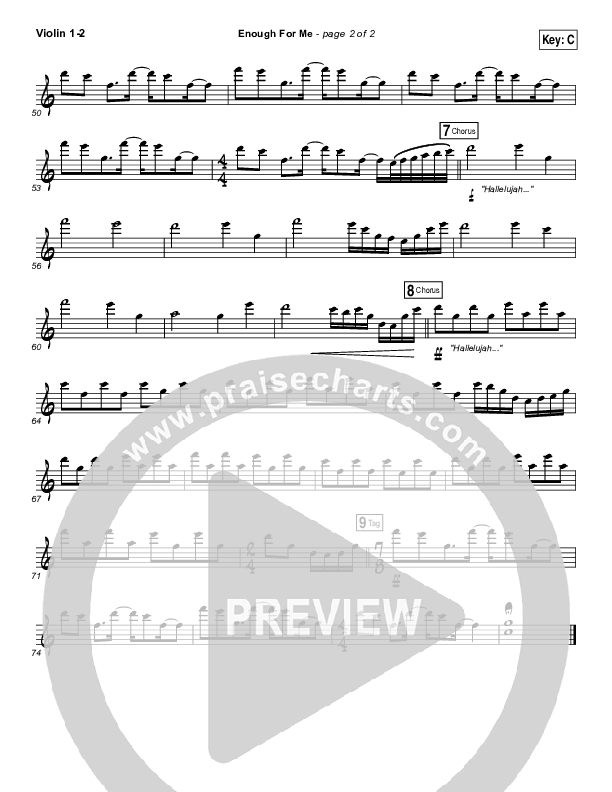 Enough For Me Violin 1/2 (North Point Worship / Brett Stanfill)