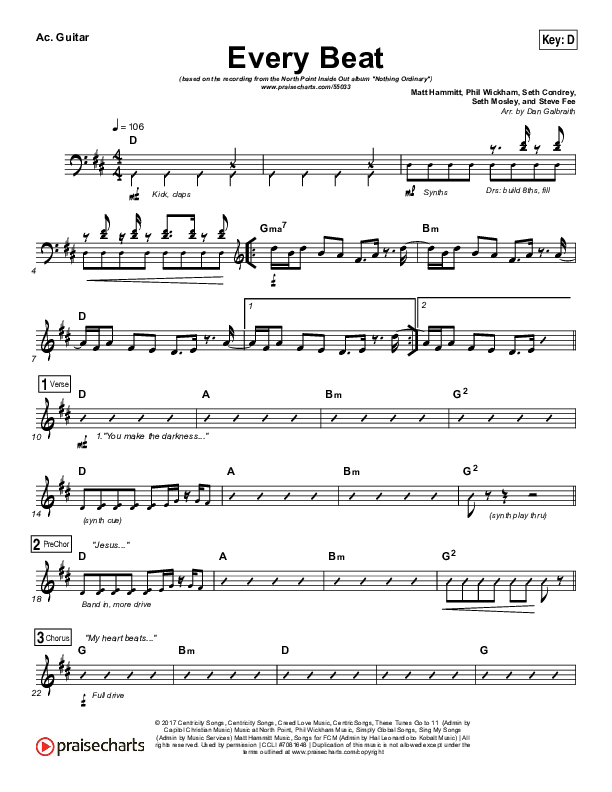 Every Beat Acoustic Guitar (North Point Worship / Seth Condrey)