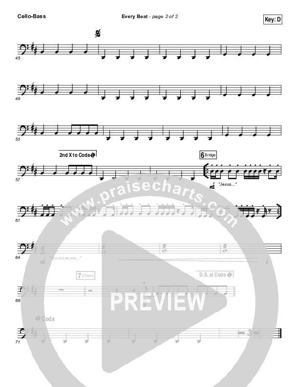 Every Beat Cello/Bass (North Point Worship / Seth Condrey)