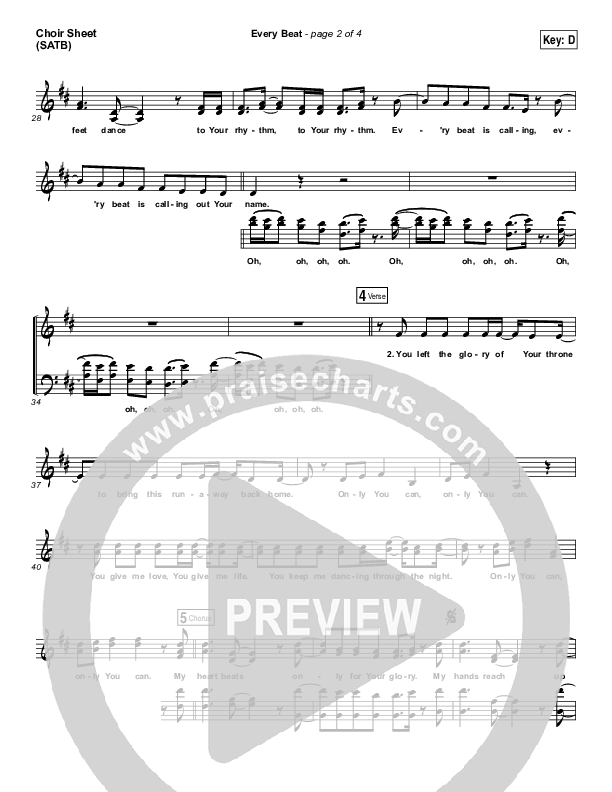 Every Beat Choir Sheet (SATB) (Print Only) (North Point Worship / Seth Condrey)