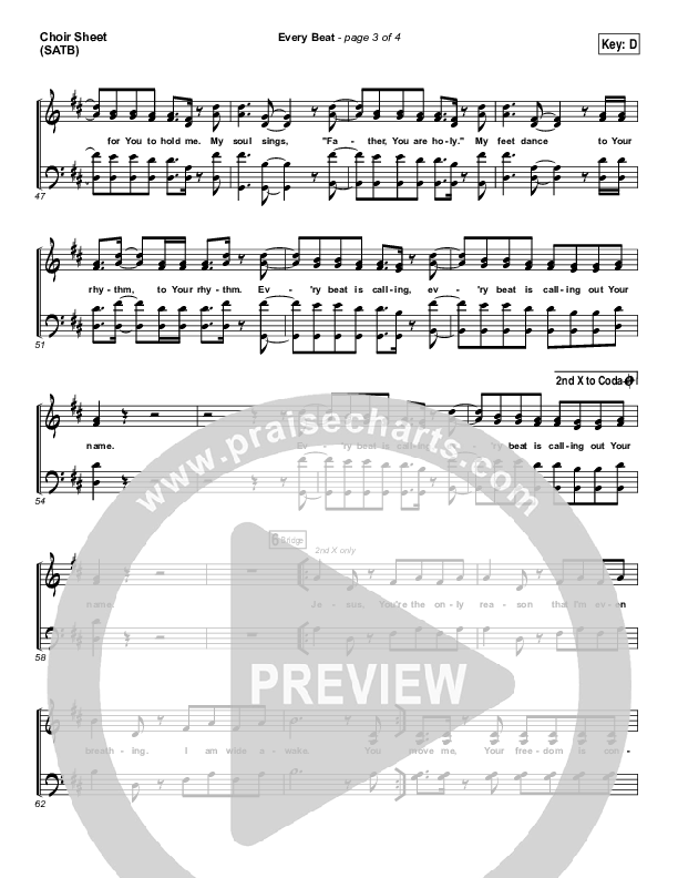 Every Beat Choir Vocals (SATB) (North Point Worship / Seth Condrey)