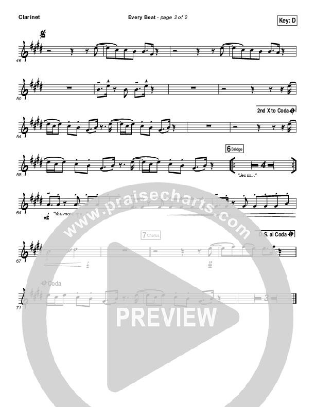 Every Beat Clarinet (North Point Worship / Seth Condrey)