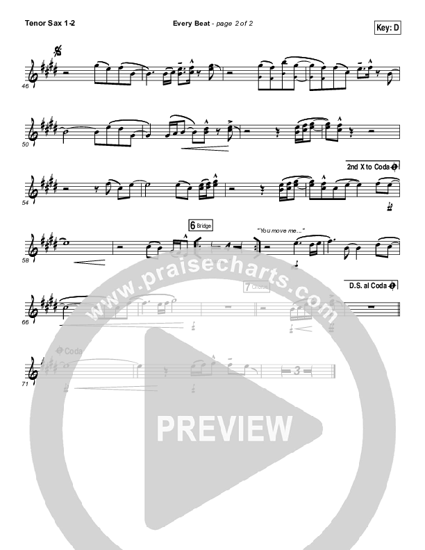 Every Beat Tenor Sax 1/2 (North Point Worship / Seth Condrey)