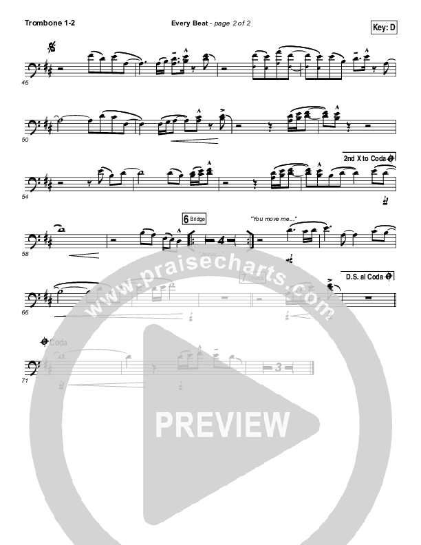 Every Beat Trombone 1/2 (North Point Worship / Seth Condrey)