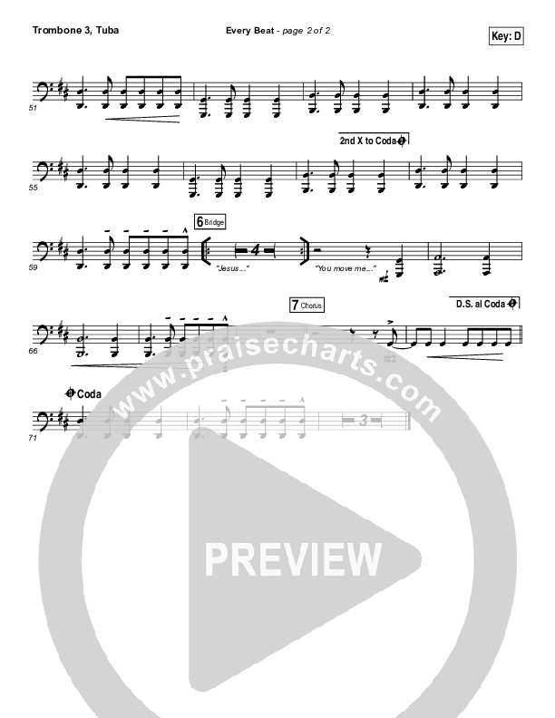 Every Beat Trombone 3/Tuba (North Point Worship / Seth Condrey)