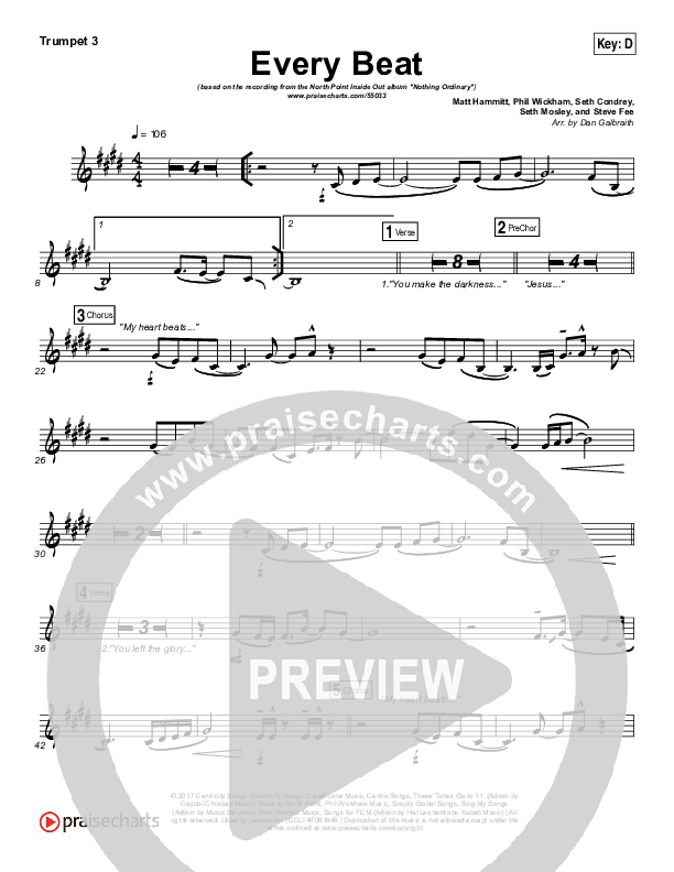 Every Beat Trumpet 3 (North Point Worship / Seth Condrey)