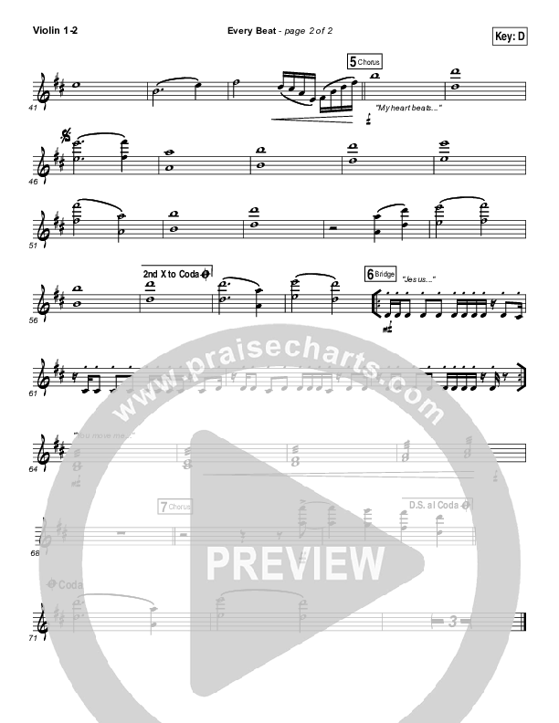 Every Beat Violin 1/2 (North Point Worship / Seth Condrey)