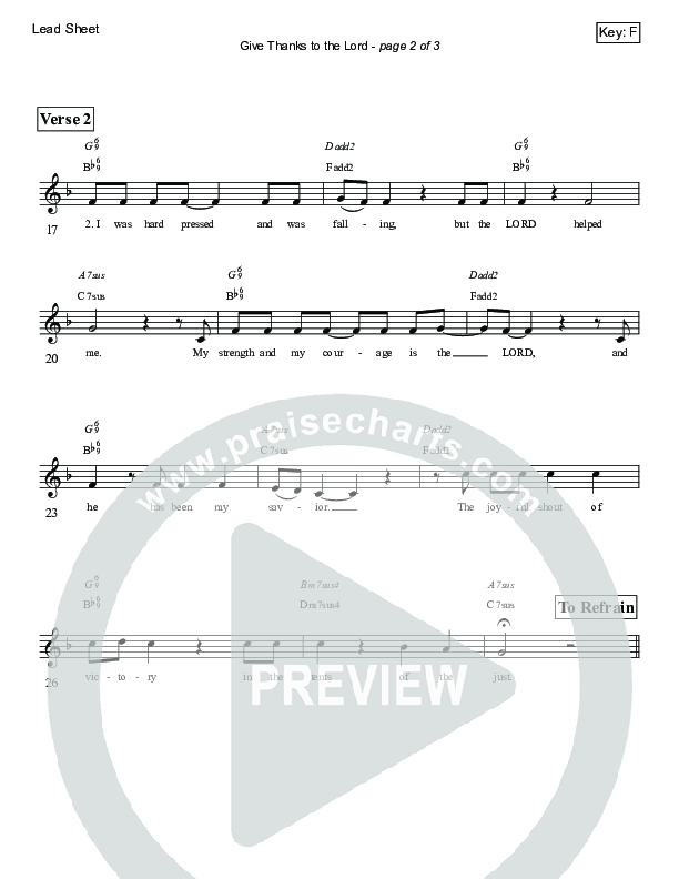 Give Thanks To The Lord (Psalm 118) Lead Sheet (Victor Rodriguez)