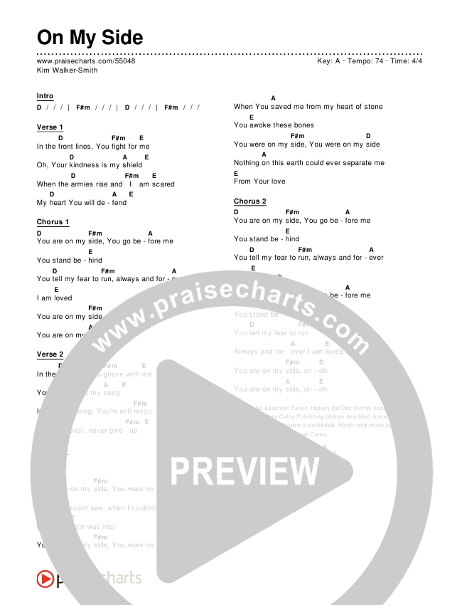 On My Side Chords & Lyrics (Kim Walker-Smith)