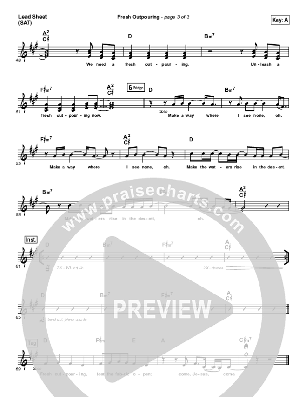 Fresh Outpouring Lead Sheet (SAT) (Kim Walker-Smith)