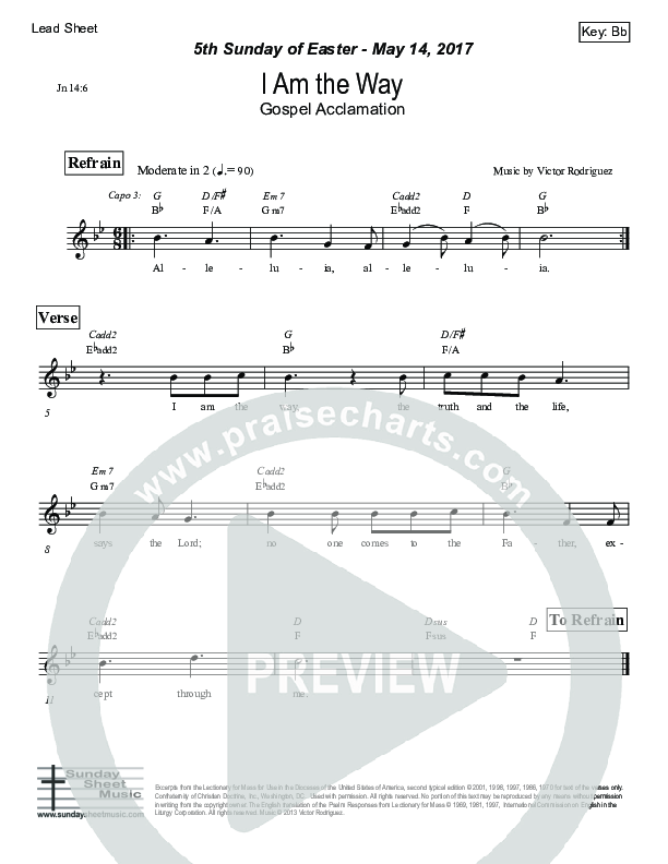 I Am The Way (John 14) Lead Sheet (Victor Rodriguez)