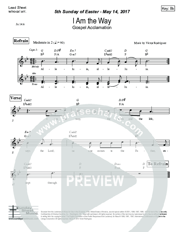 I Am The Way (John 14) Lead Sheet (Victor Rodriguez)