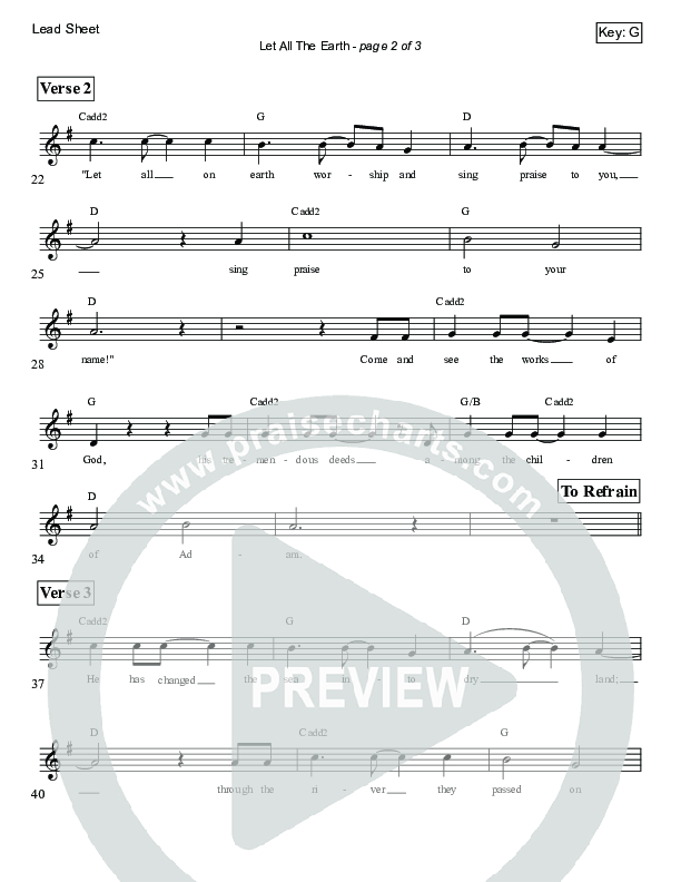 Let All The Earth (Psalm 66) Lead Sheet (Victor Rodriguez)