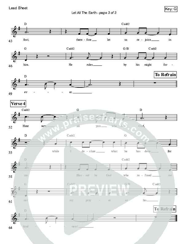 Let All The Earth (Psalm 66) Lead Sheet (Victor Rodriguez)