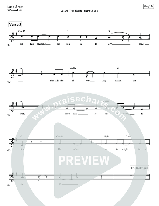 Let All The Earth (Psalm 66) Lead Sheet (SAT) (Victor Rodriguez)