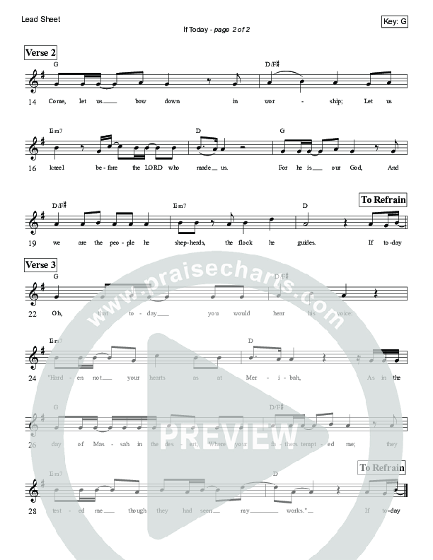 If Today (Psalm 95) Lead Sheet (Victor Rodriguez)