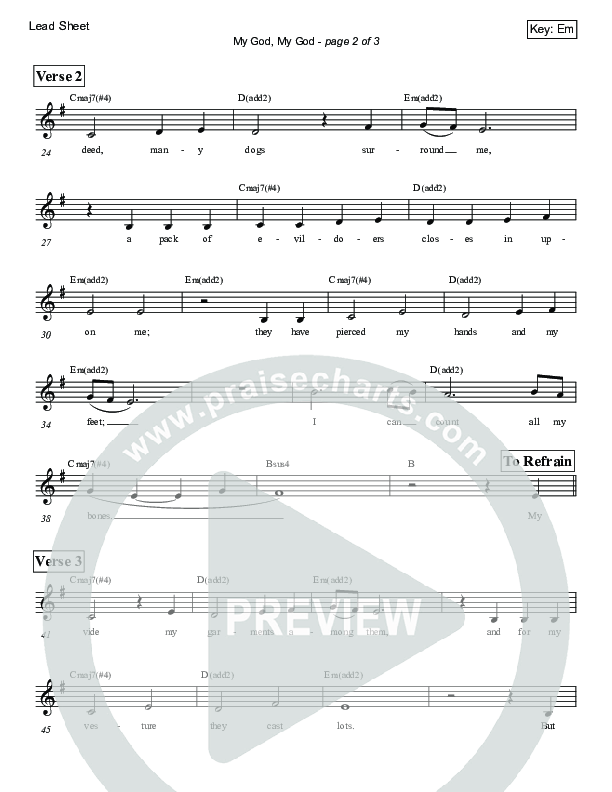 My God My God (Psalm 22) Lead Sheet (Victor Rodriguez)