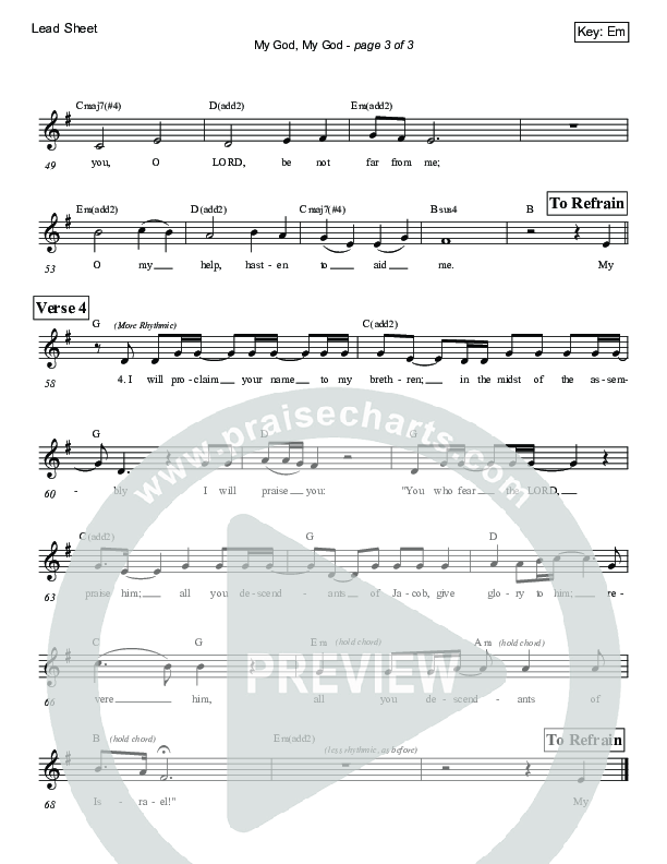 My God My God (Psalm 22) Lead Sheet (Victor Rodriguez)