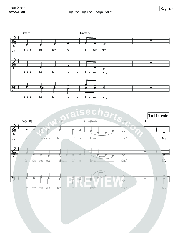 My God My God (Psalm 22) Lead Sheet (Victor Rodriguez)