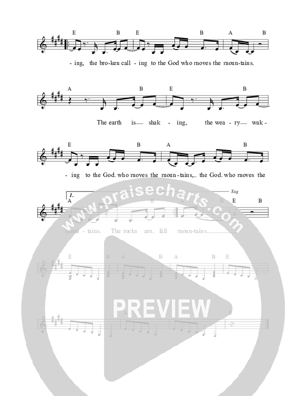 God Who Moves The Mountains Lead Sheet (Jaci Velasquez)