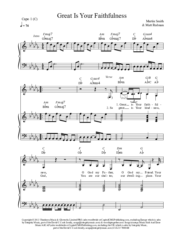 Great Is Your Faithfulness Piano/Vocal & Lead (Jaci Velasquez)