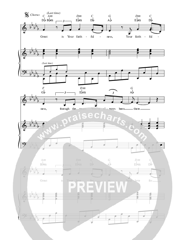 Great Is Your Faithfulness Piano/Vocal & Lead (Jaci Velasquez)