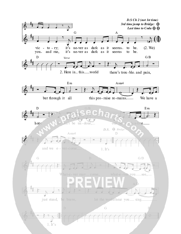 It's Never As Dark As It Seems To Be Lead Sheet (Jaci Velasquez)