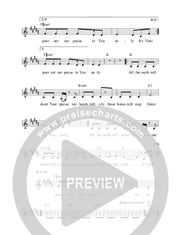 Great Are You Lord Lead Sheet (Jaci Velasquez / Nic Gonzales)