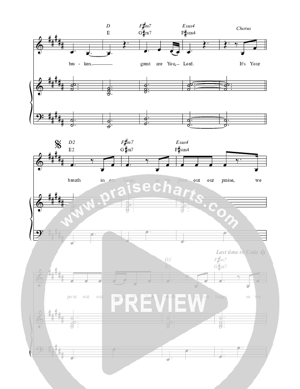 Great Are You Lord Piano/Vocal (Jaci Velasquez / Nic Gonzales)