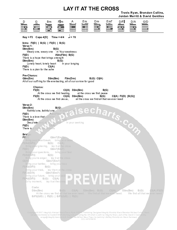 Lay It At The Cross Chords & Lyrics (Jaci Velasquez)